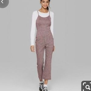 Wild Fable Red Plaid Gingham Culotte Jumpsuit